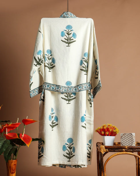 Blue Buta Cotton Bathrobe  (BROB05)